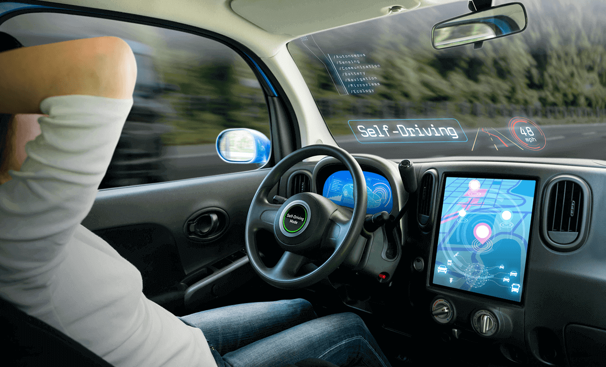 Young man inside the car is enjoying the upgraded hands-free Ford Co Pilot 360 system